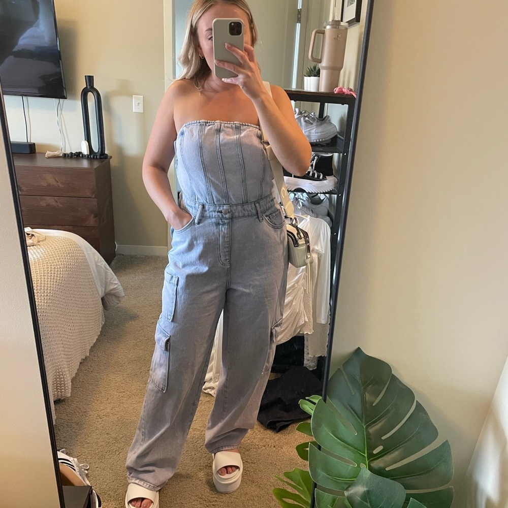 Women's Light Blue Denim Overalls